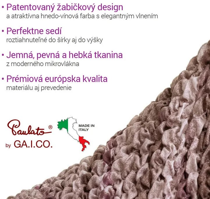 Bielastické poťahy OCEANO NOVÉ hnedo-vínové obliečky na vankúšiky 2 ks ( 40 x 40 cm)