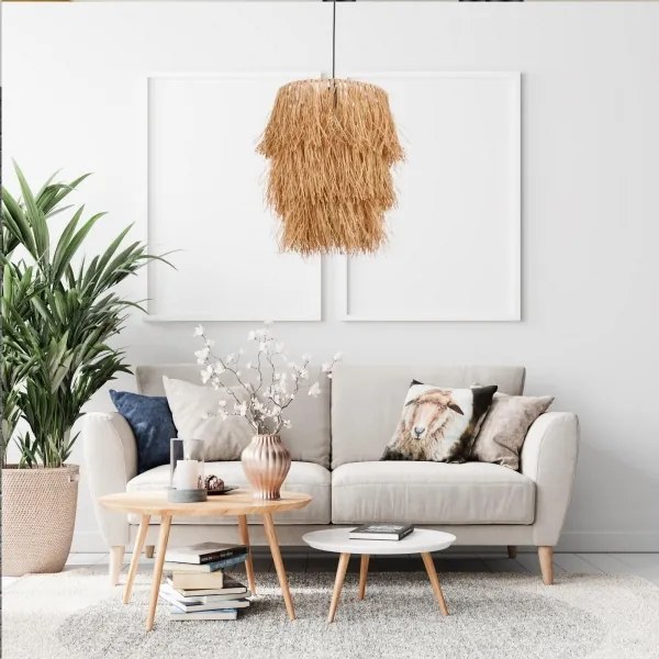 Závesný luster na lane TASSEL 1xE27/40W/230V rafia