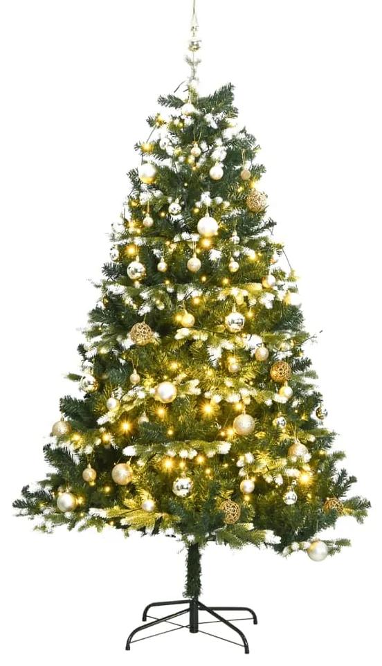 Umelý výklopný vianočný stromček 150 LED a sada gúľ 120 cm 3210301