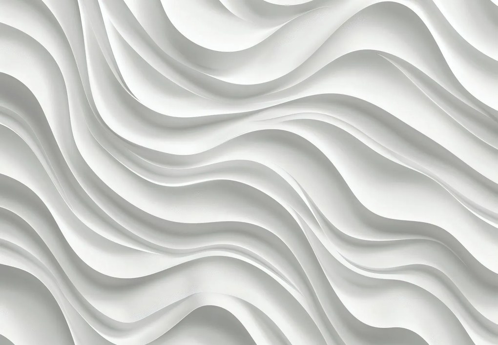 Fototapeta - 3D biele vlny (147x102 cm)