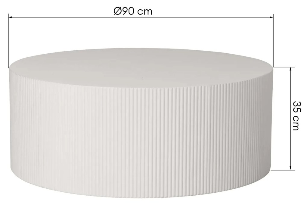 Kávový stolek Ermanno 90 cm šedý/béžový