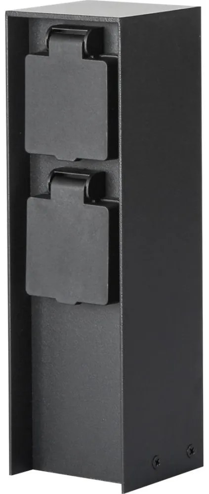Brilagi - Vonkajší zásuvkový stĺpik PILLAR 2Z SCHUKO 230V IP44 čierna BG1528