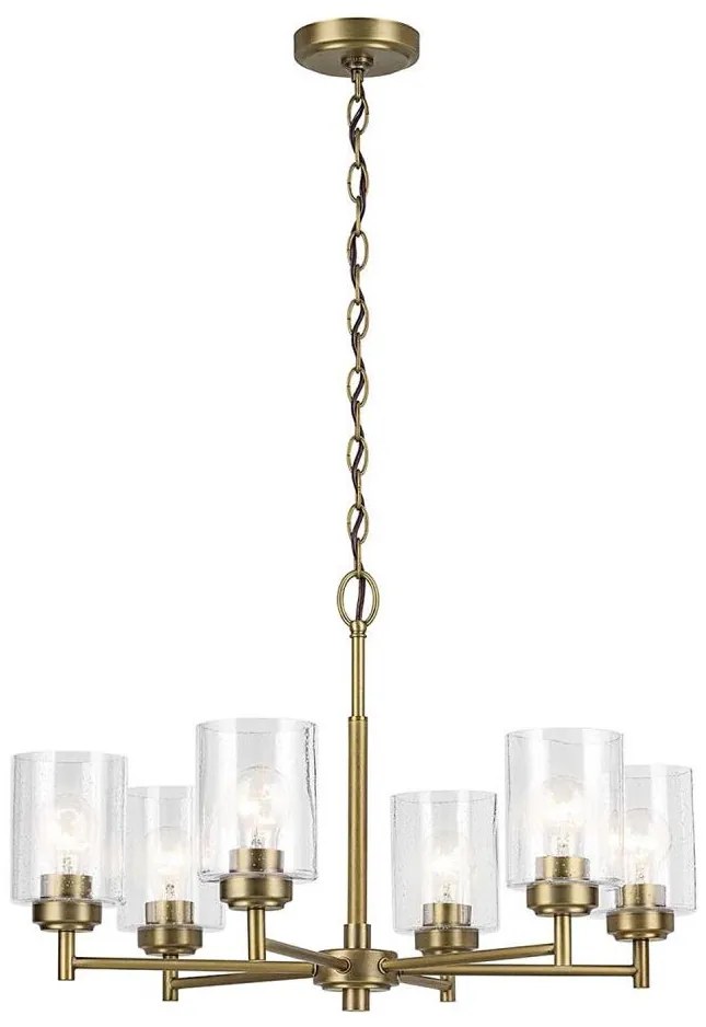Kichler KL-WINSLOW6-NBR - Luster na reťazi WINSLOW 6xE27/60W/230V mosadz