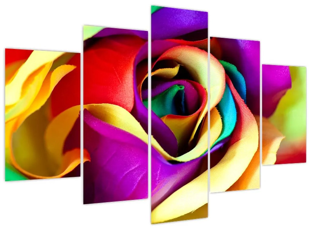 Obraz - Farebná ruža (150x105 cm)