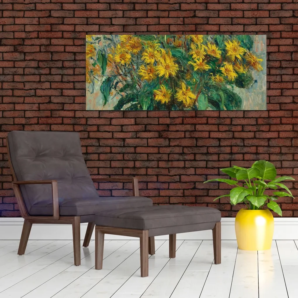 Obraz - Claude Monet, Jerusalem Artichoke Flowers, reprodukcia (120x50 cm)