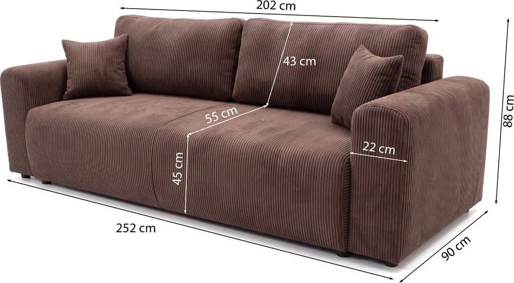 ROZKLADACIA POHOVKA SOREN 252x90 cm POSO 06