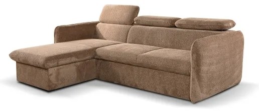 Rozkladacia rohová sedačka do L BEJA s úložným priestorom, béžová ľavá