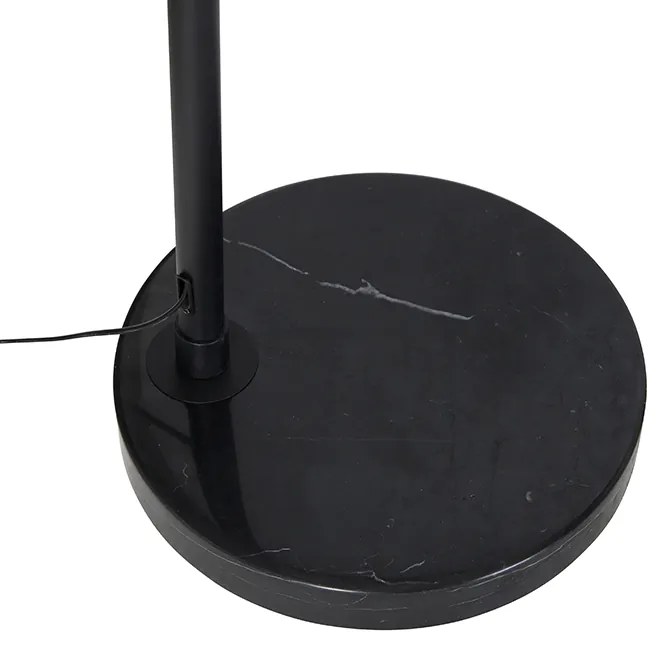 Moderná oblúková stojaca lampa čierna s dvojitým tienidlom čierna so zlatou - XXL