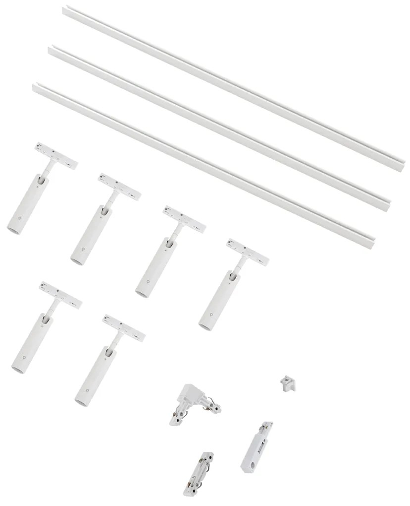 Moderný koľajnicový systém s 6 bielymi bodovými svetlami 1-fázový - Slimline Uzzy