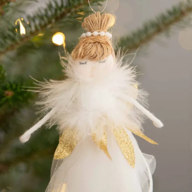 Vianočná ozdoba LISE balerína, zlatá 800561