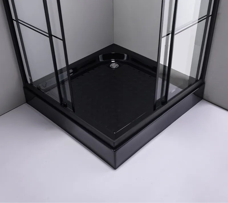 BPS-koupelny Štvorcový sprchový kút BL32B 90x90 čierny/transparent - bez vaničky