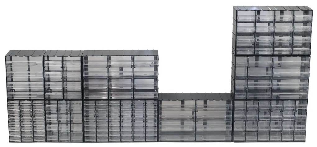 ARTPLAST Organizér 615T 382 x P 148 x H 230 mm s 4 + 4 + 4 priehľadnými zásuvkami