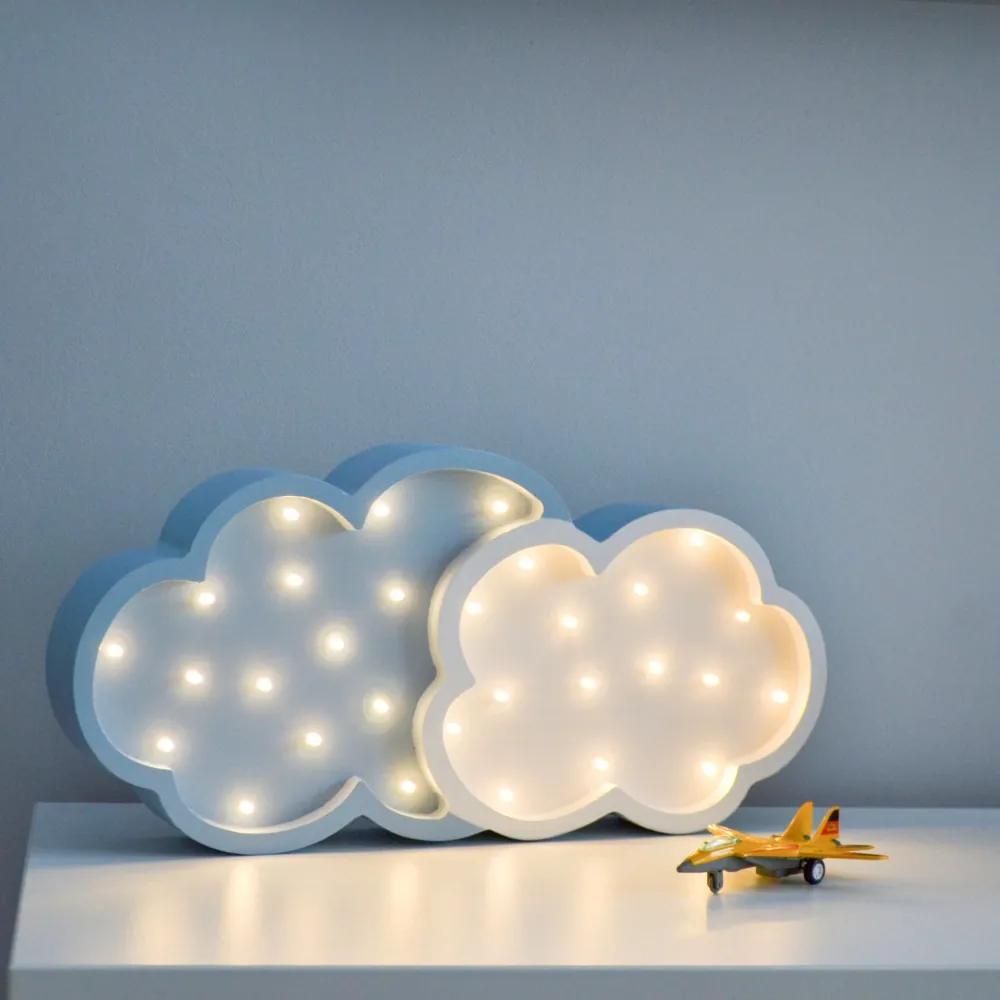 OBLÁČIK | LED stolná lampička Farba: Modrá/biela
