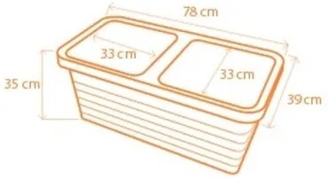 Samozavlažovací truhlík Berberis DUO, antracit, Plastia, 78 cm