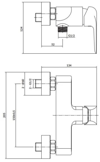 Cersanit S951-352 - Sprchová batéria CITY lesklý chróm
