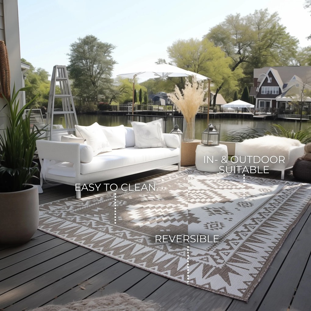 ELLE Decoration, Kusový koberec Gemini 106021 Linen z kolekcie Elle – na von aj na doma, 200x290, béžová, chodba / predsieň