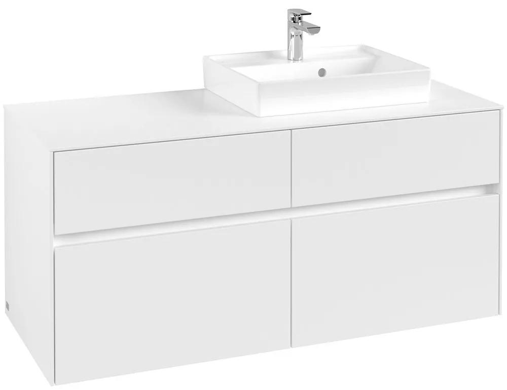 VILLEROY &amp; BOCH Collaro závesná skrinka pod umývadlo na dosku (umývadlo vpravo), 4 zásuvky, 1200 x 500 x 548 mm, White Matt, C07200MS