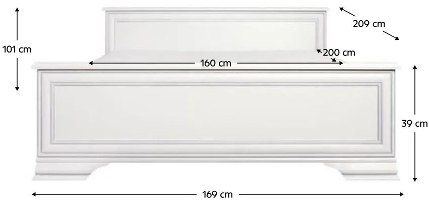 Manželská posteľ 160x200 cm Kuito (alpská biela). Vlastná spoľahlivá doprava až k Vám domov. 1119571
