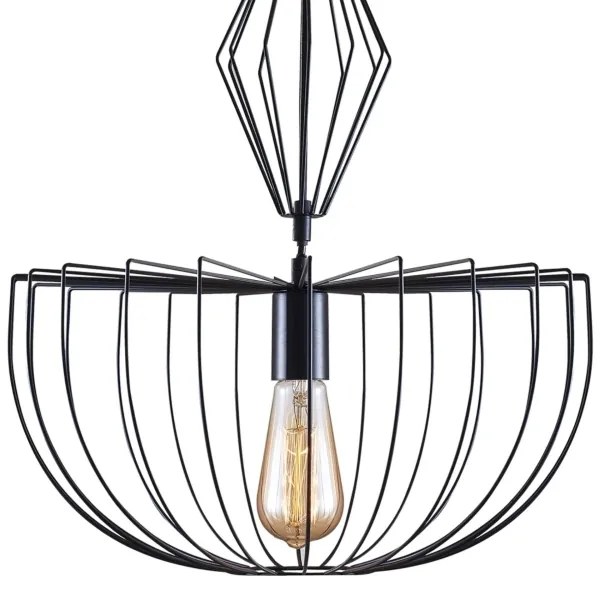 Luster na lanku JASMINA 1xE27/20W/230V pr. 40 cm čierna