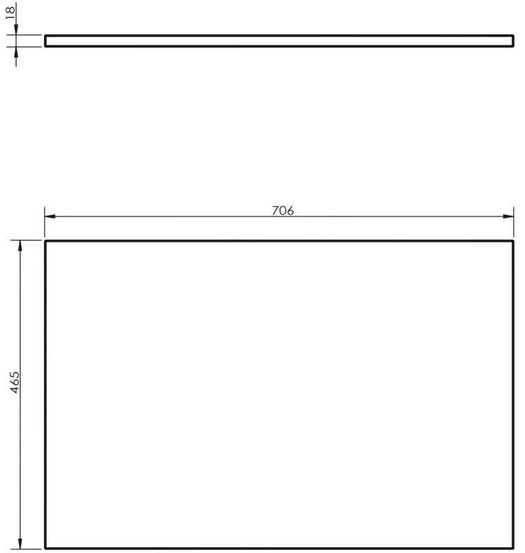 Mexen Uni, pracovná doska 70 cm, grafitová matná, 91AXX-0704-464-18-66