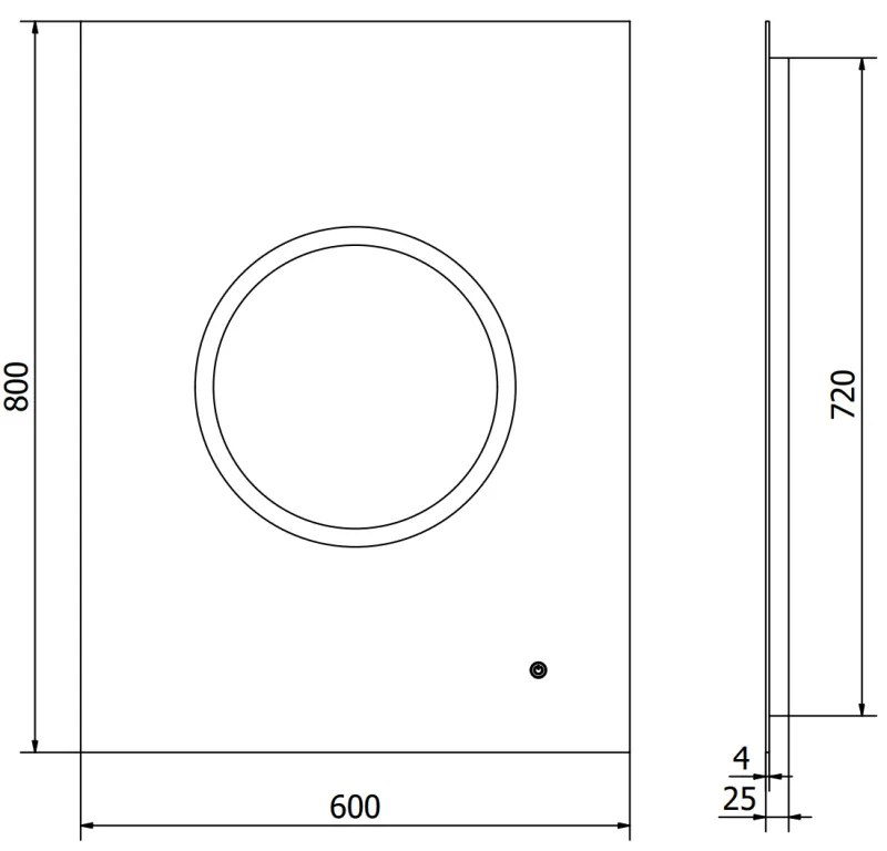 Mexen Koga, LED kúpeľňové zrkadlo s podsvietením 60 x 80 cm, 6000K, ochrana proti zahmlievaniu, 9821-060-080-611-00