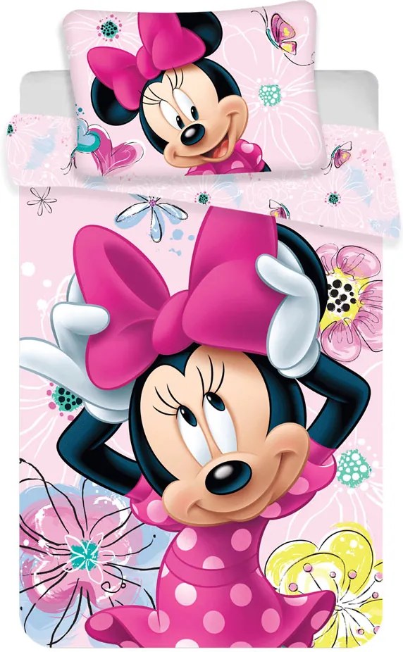 Obliečky do postieľky Minnie Mouse baby 04 100x135 40x60 cm 100% Bavlna Jerry Fabrics