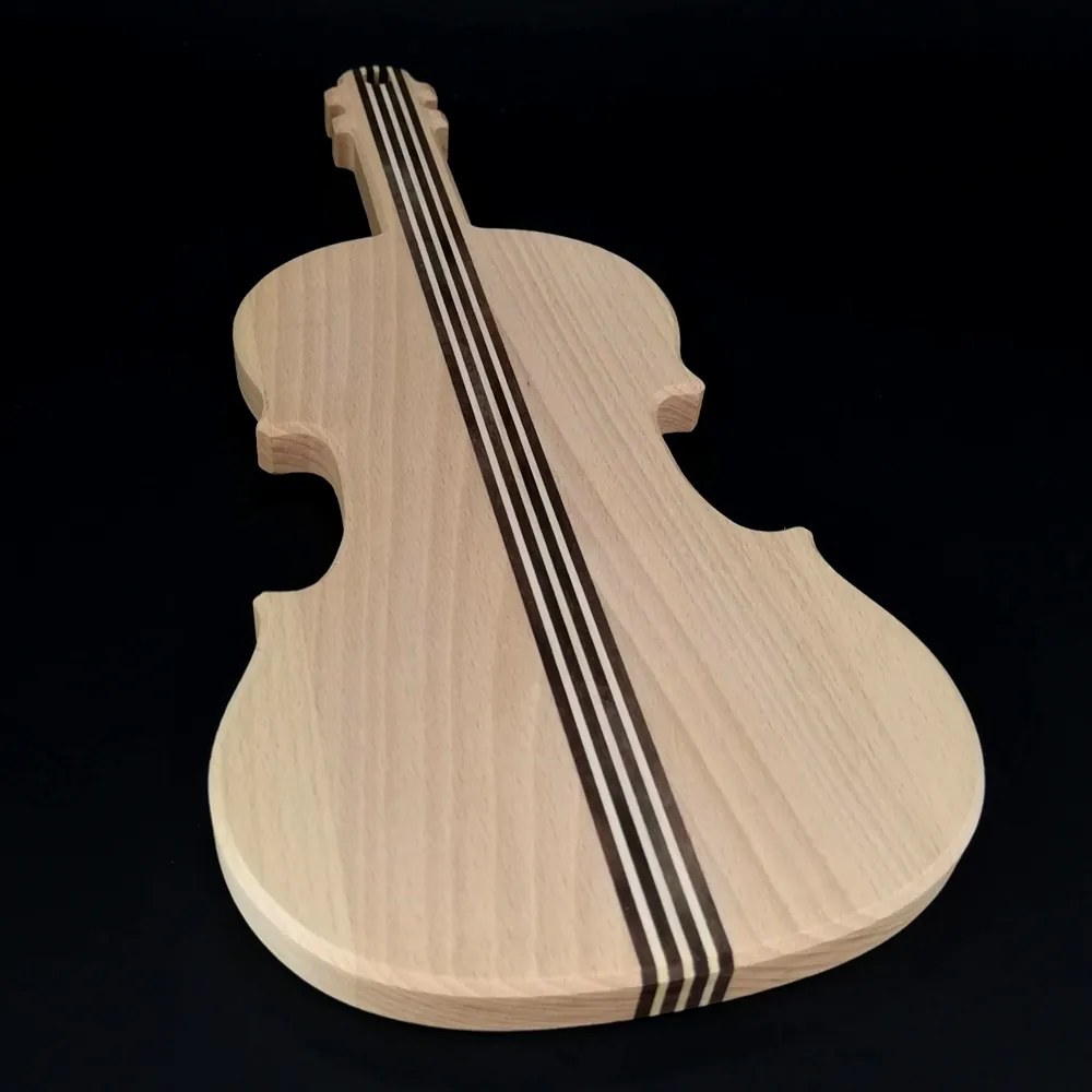 AMADEA Drevená doštička v tvare huslí, masívne drevo, 40x18x2 cm