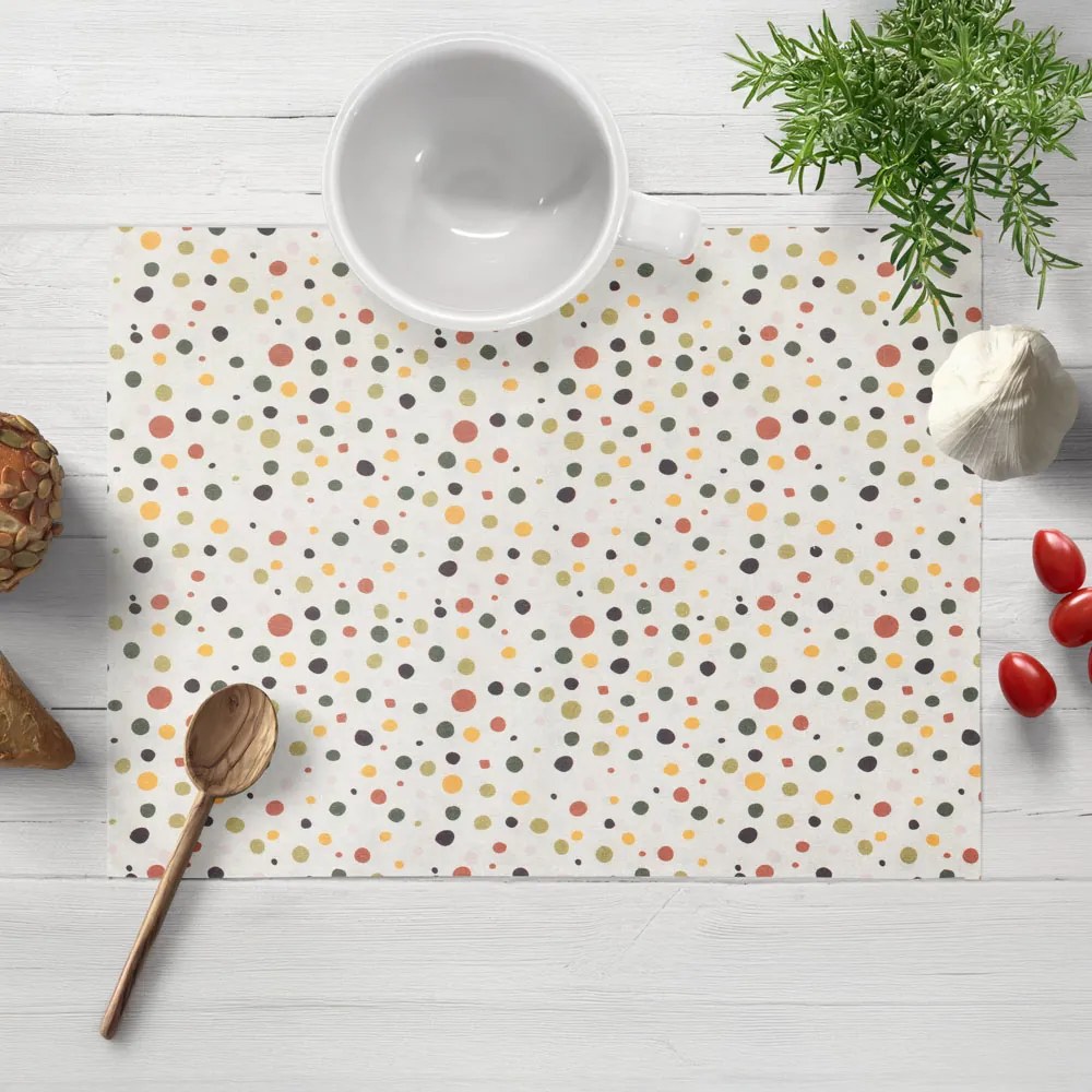 Biante Dekoračné prestieranie na stôl Leona LN-151 Farebné bodky na režnom 35x45 cm