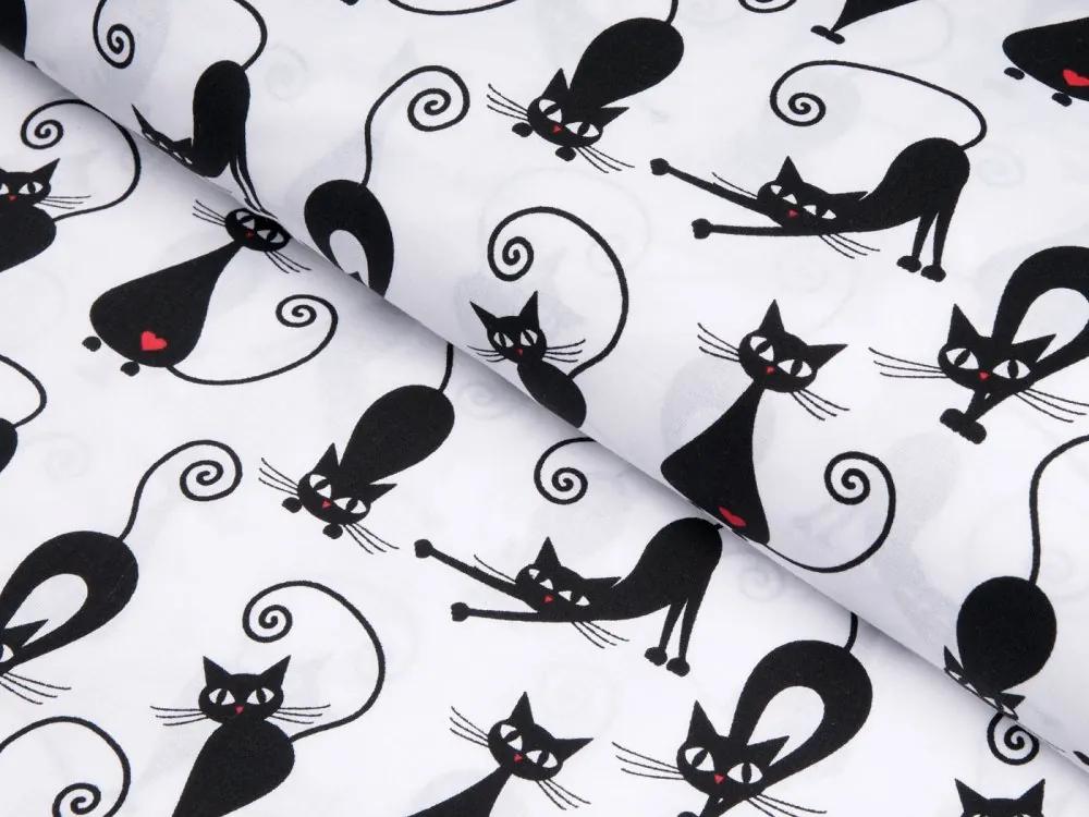 Biante Detská bavlnená obliečka na vankúš s lemom Sandra SA-019 Čierne mačky 30 x 50 cm
