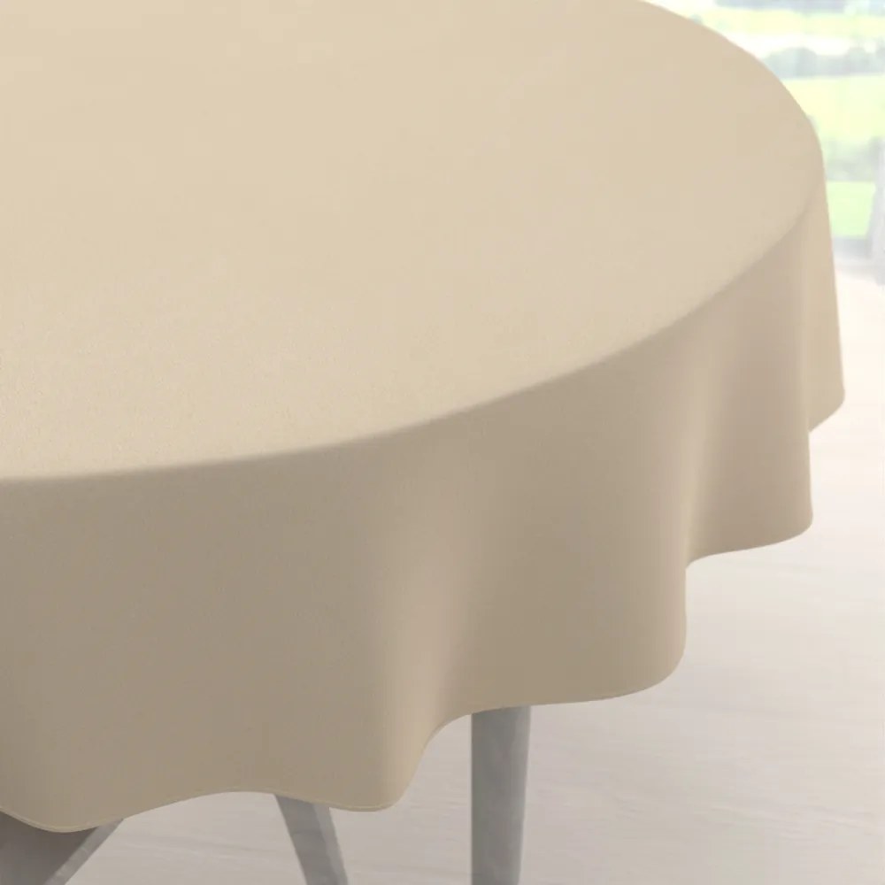 Biante Veľký dekoračný okrúhly obrus BKS-407 Krémovo béžový Ø 220 cm