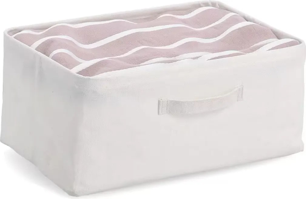 Zeller Present Úložný textilný box na oblečenie do skrine CREAM, 37 x 26 x 16 cm