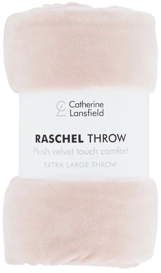 Ružová prikrývka 200x240 cm Raschel - Catherine Lansfield