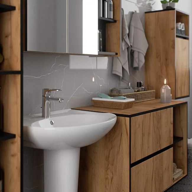 Kúpeľňová zostava VAMI čierna / dub craft