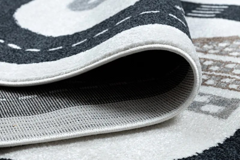 Detský kusový koberec Fun Track cream, 160x220, čiernobiela, detská izba, Dywany Łuszczów