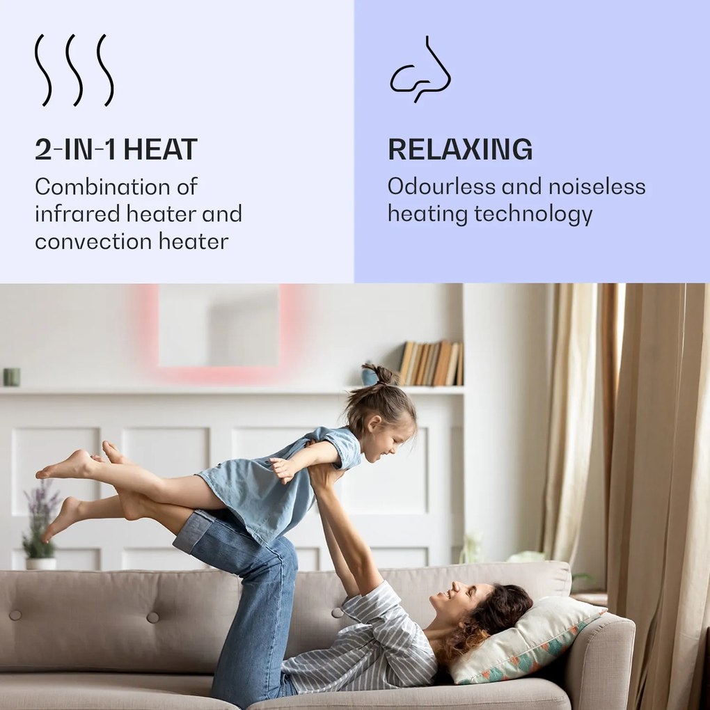 Klarstein Mojave 500 smart, infračervený ohrievač 2 v 1, konvektor, 60 x 60 cm, 500 W, RGB osvetlenie