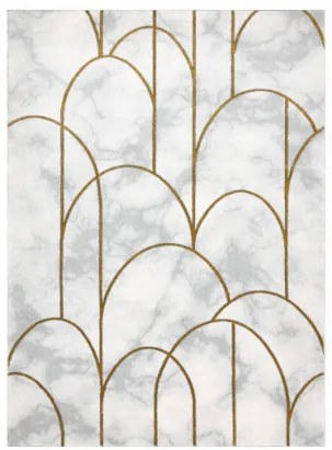 Koberec EMERALD exkluzívny 1016 glamour, styl art deco, marmur krém / zlatý