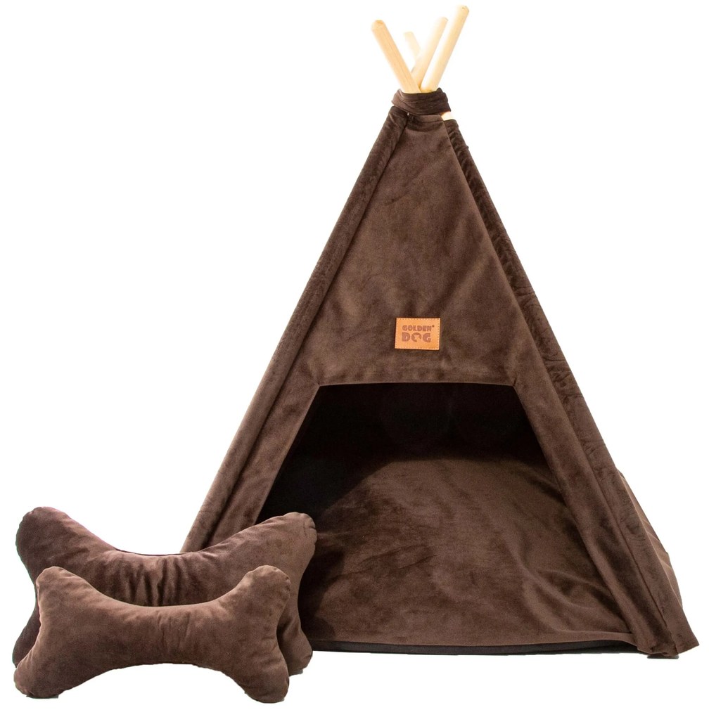 Golden Dog TeePee stan Golden dog 75 x 75 x 90 cm - hnedý