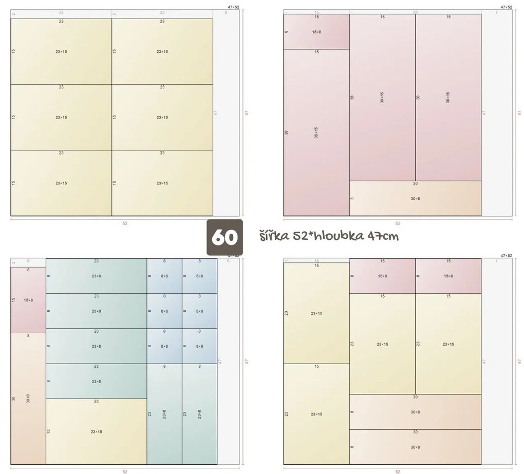 Organizér do šuplíku kuchyně i koupelny, příborník Rotho BASIC, mléčná (8x8)