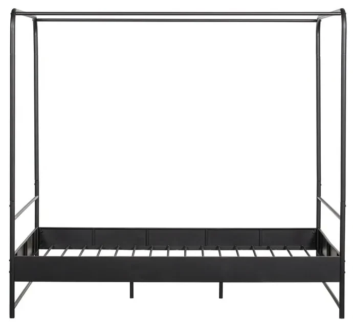 Čierna dvojlôžková kovová posteľ vtwonen Bunk, 160 x 200 cm
