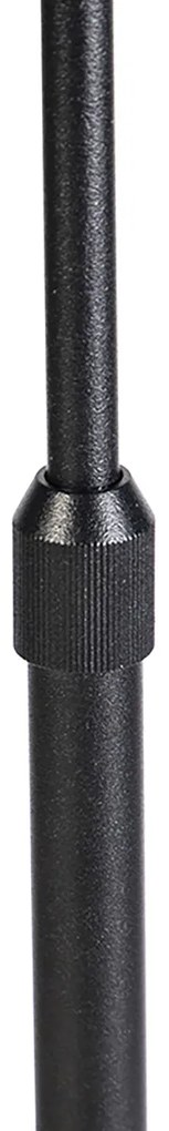 Stojaca lampa čierna nastaviteľná so svetlosivým tienidlom 50 cm - Parte