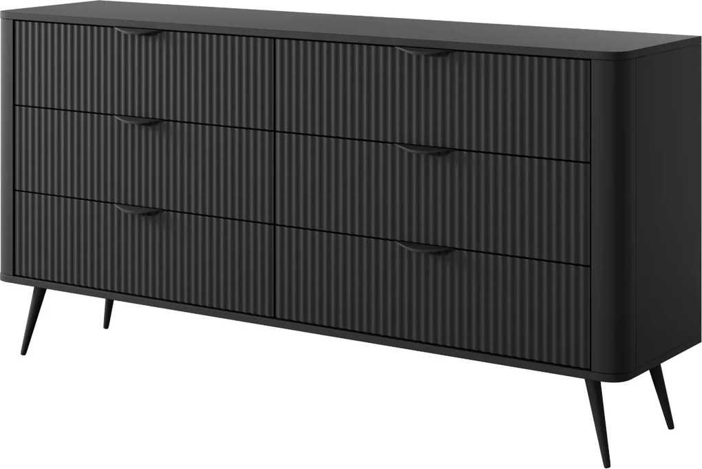 KOMODA TREVISO 6S ČIERNA 163 cm