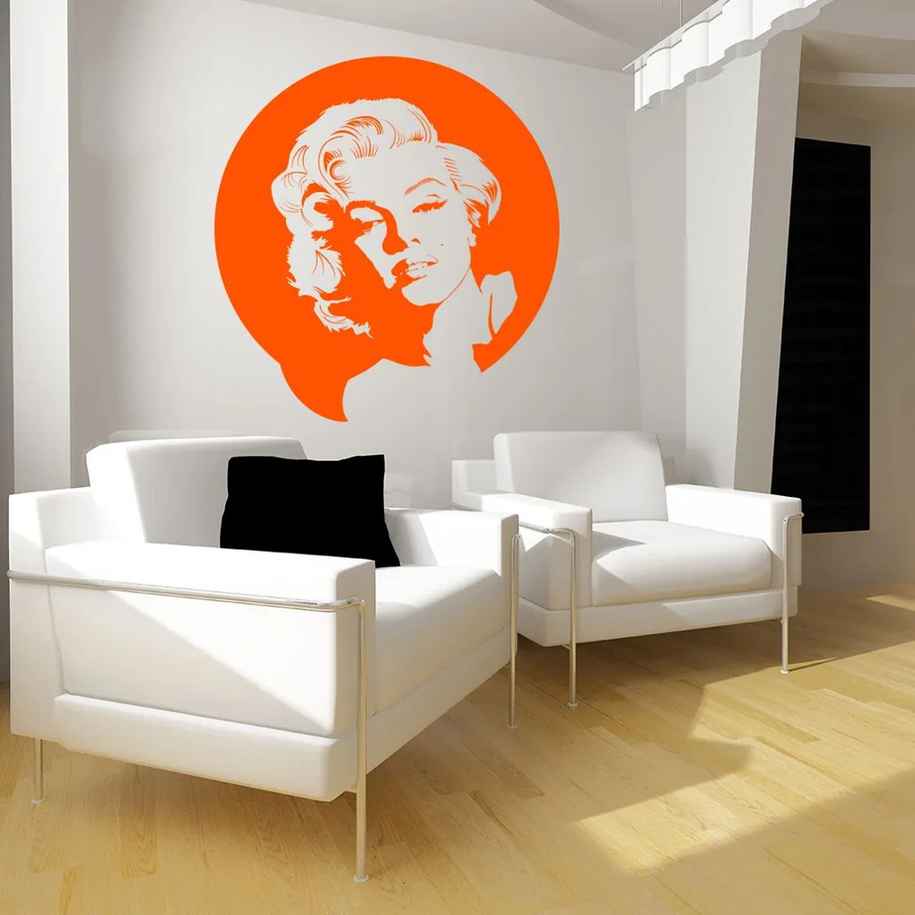 Veselá Stena Samolepka Portrét Marilyn Monroe Farba: fialová, Veľkosť: 40 x 42 cm