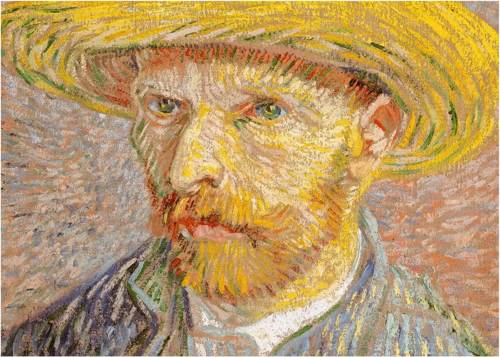 Obraz - Vincent van Gogh, Self-Portrait with a Straw Hat (The Potato Peeler), reprodukcia (70x50 cm)