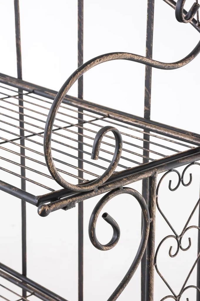 Kovová polica regál Anja - Bronzová