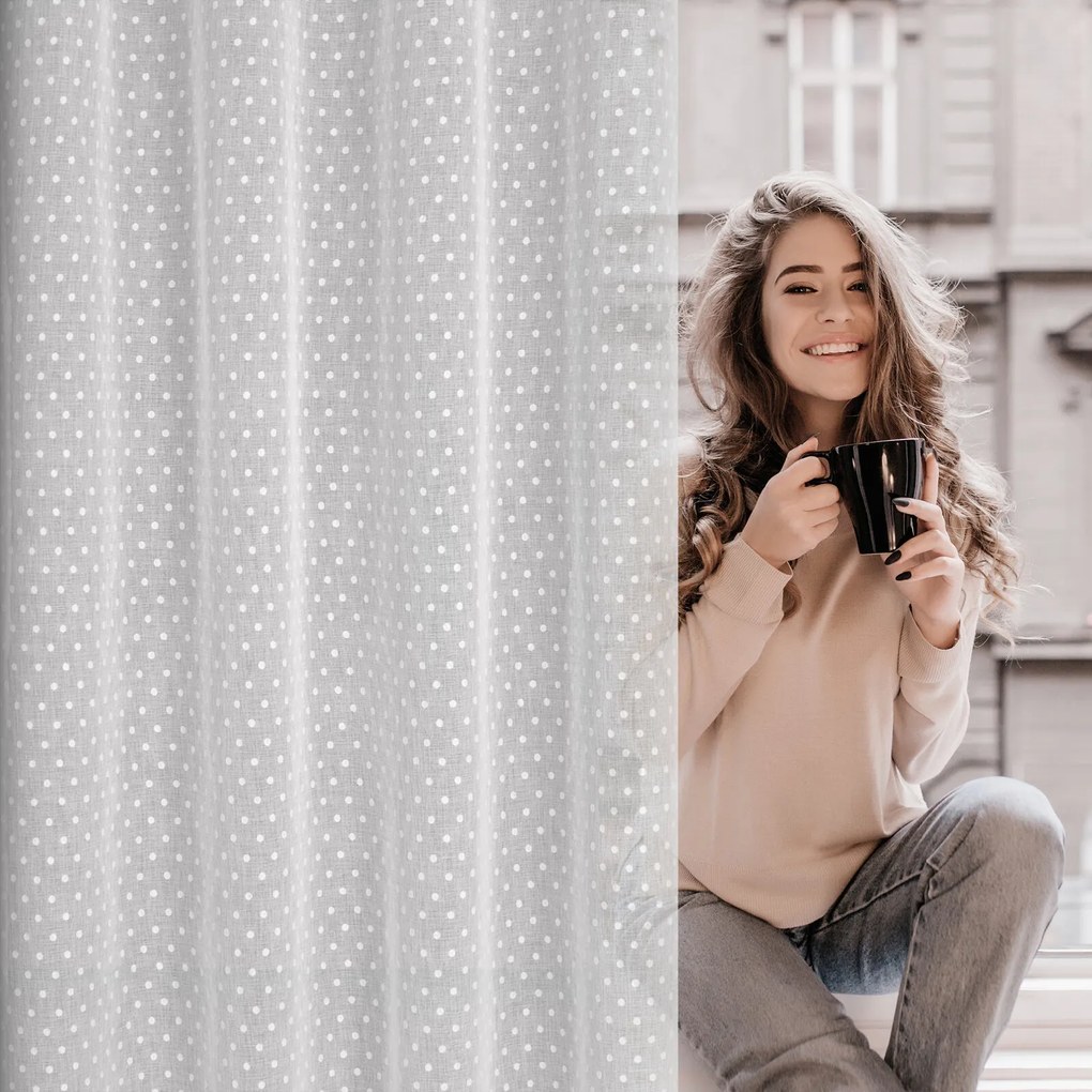 ZÁVES NA KRÚŽKOCH HANIA 140X250 CM BIELA