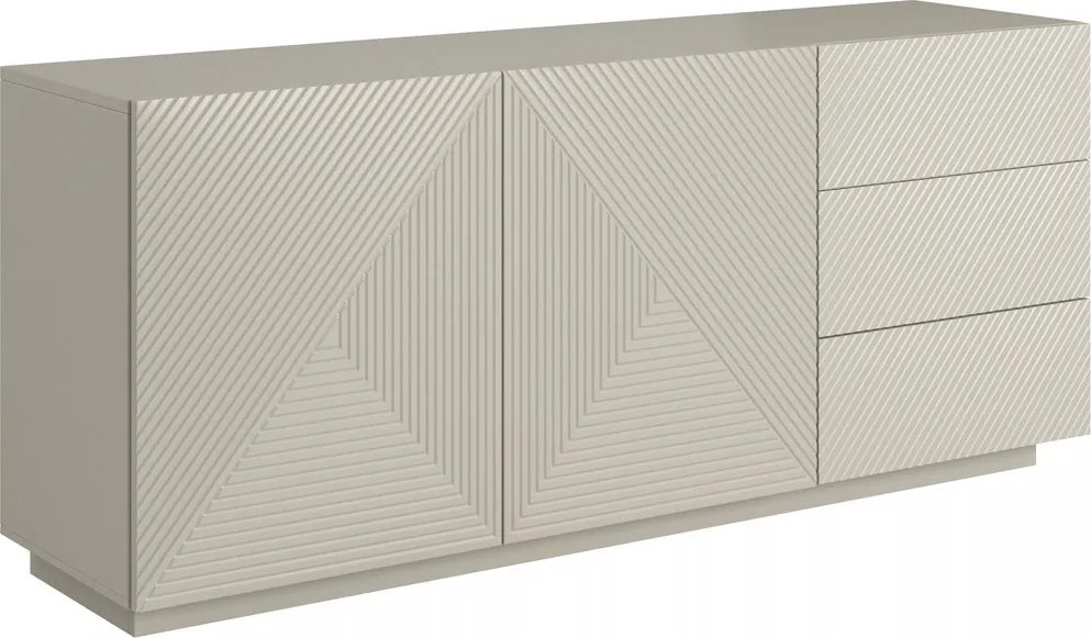 Dvojdverová komoda Asha 167 cm so zásuvkami - kasmír