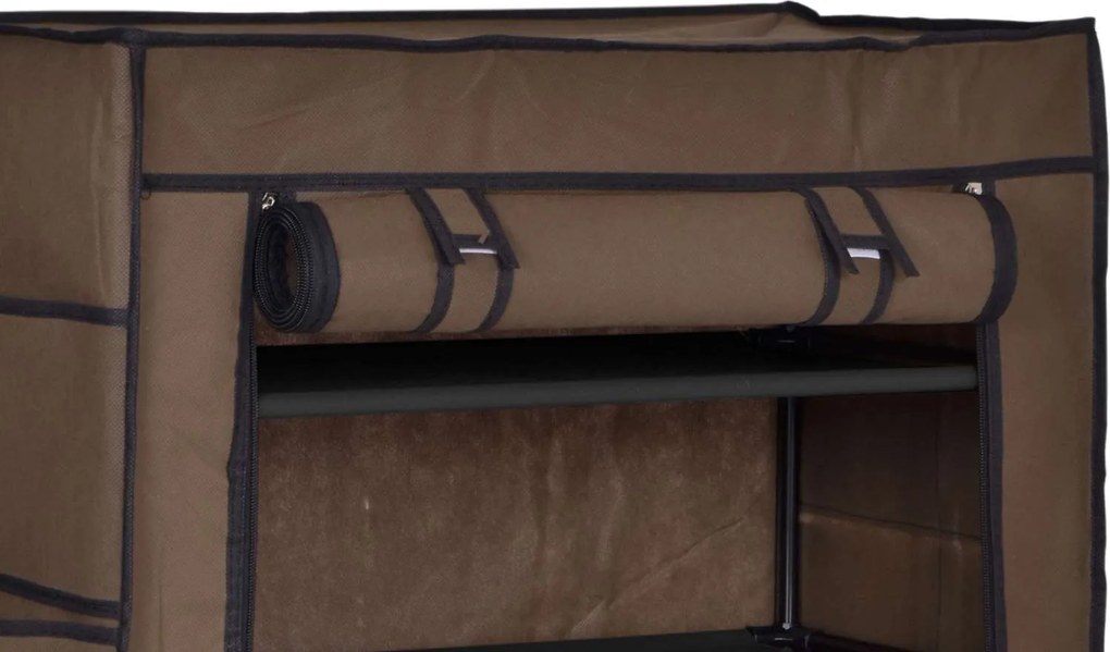 Textilná skriňa MONA - hnedá