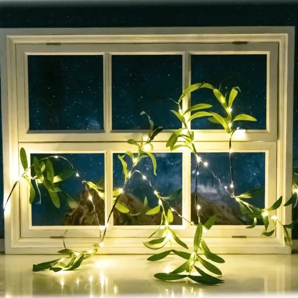 Aigostar - LED solárny reťazec 60xLED/4m IP65 teplá biela olive