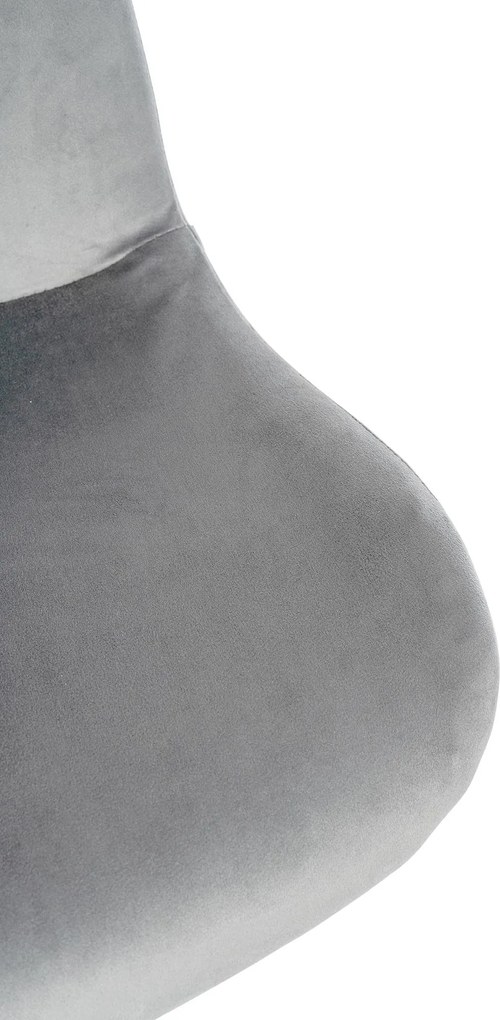 Barová stolička Solon - zamat, čierny rám - šedá