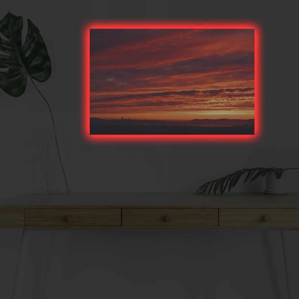 Obraz s LED osvetlením ZÁPAD U MORA 21 45 x 70 cm